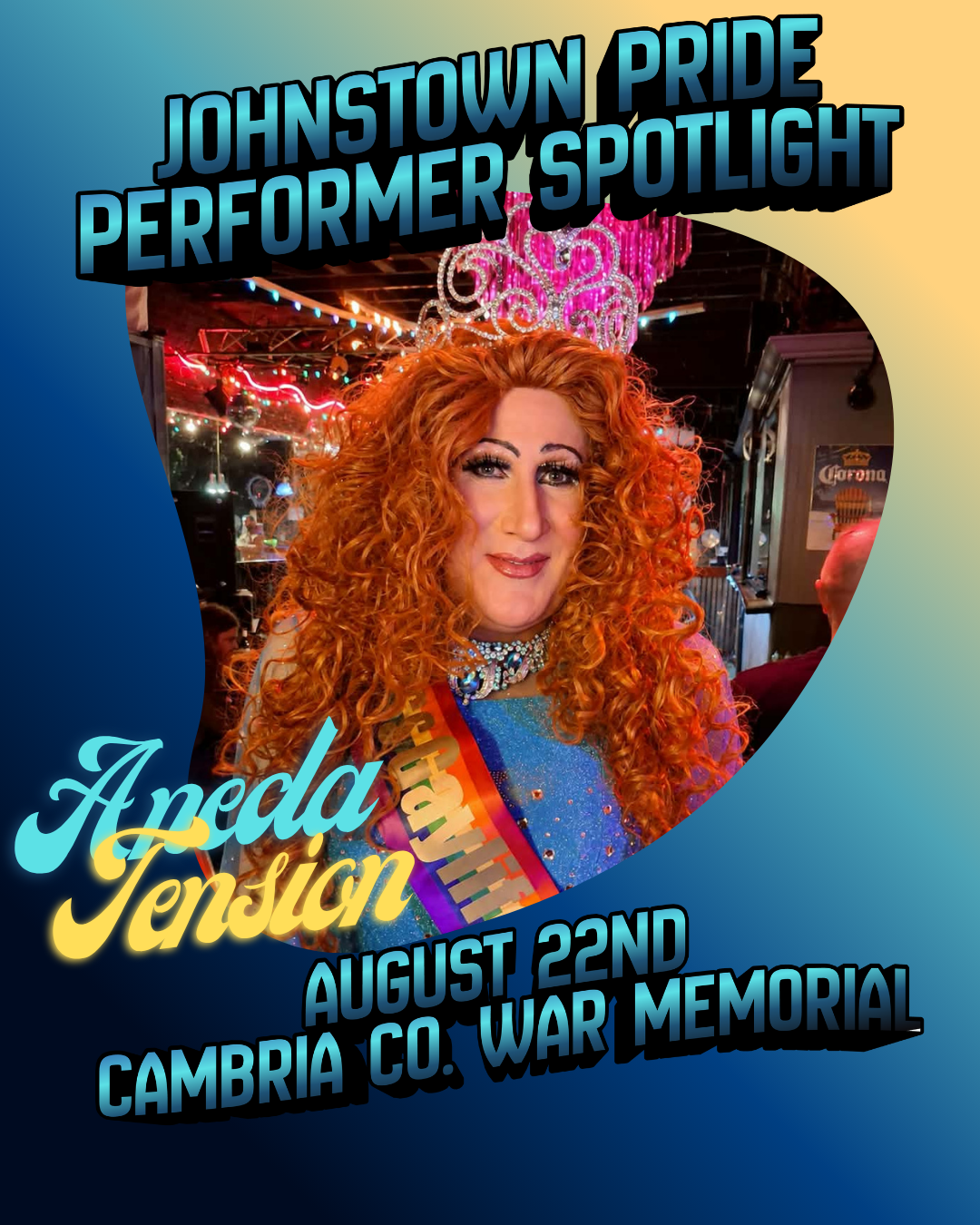 Aneda Tension featured in the Johnstown Pride 2026 performer spotlight