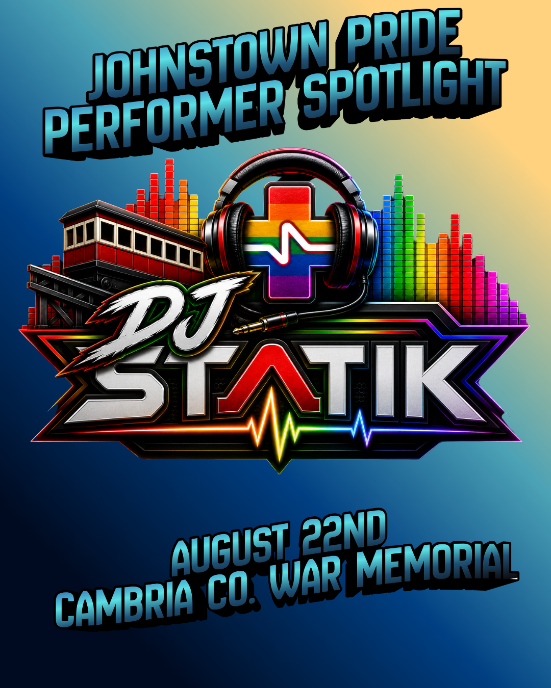 DJ Statik of StatTech performing at Johnstown Pride 2026