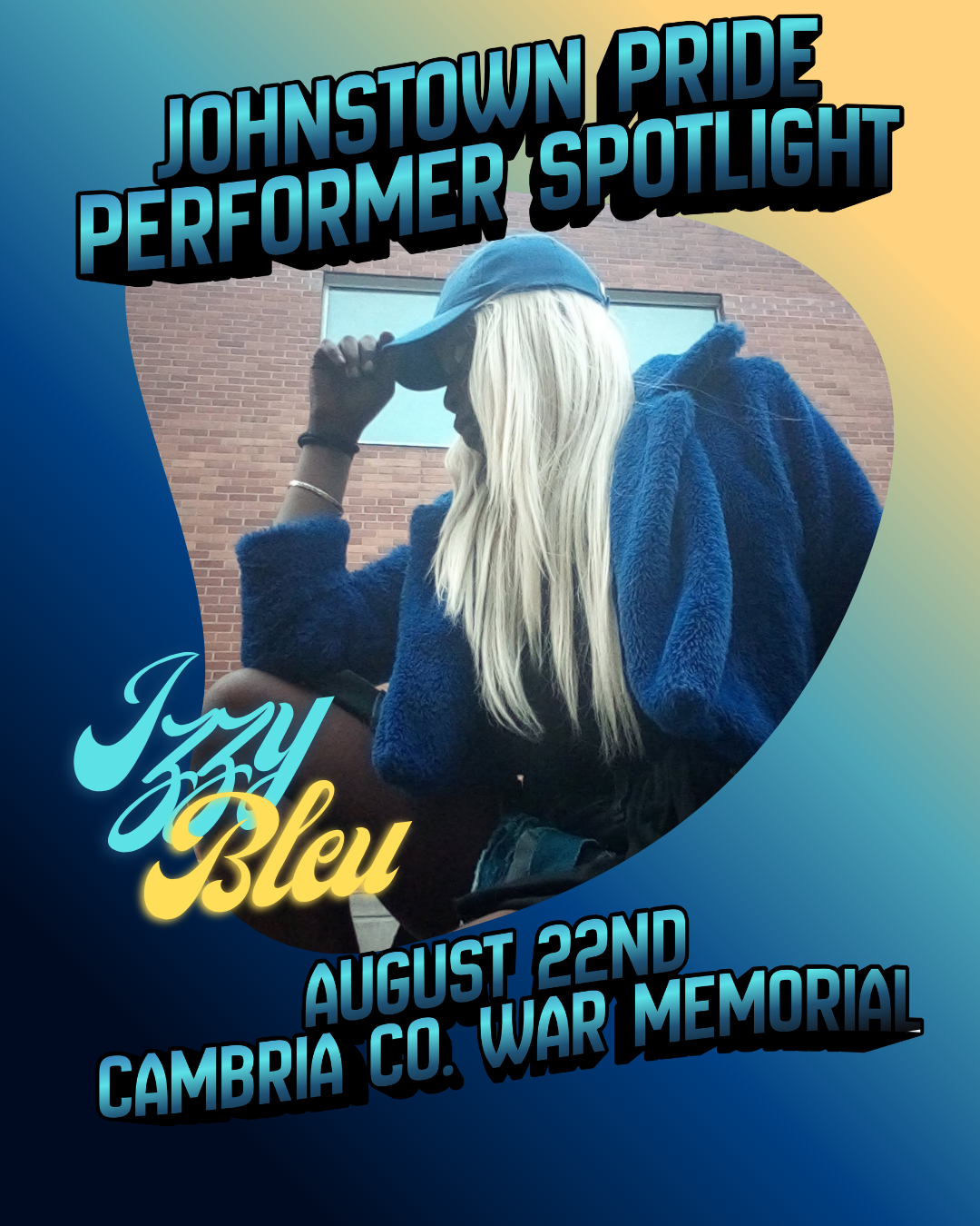 Izzy Bleu featured in the Johnstown Pride 2026 performer spotlight
